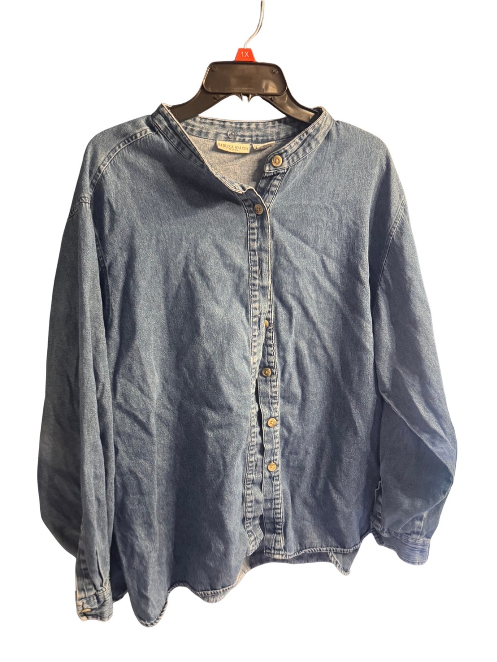 Rebecca Malone Light Blue Men's Denim Button-Down Shirt